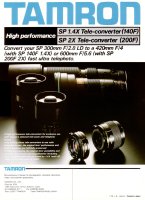 Adaptall-2 SP 1.4X and 2X Tele-converters Brochure
