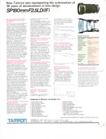 Adaptall-2 SP 180mm F/2.5 Brochure
